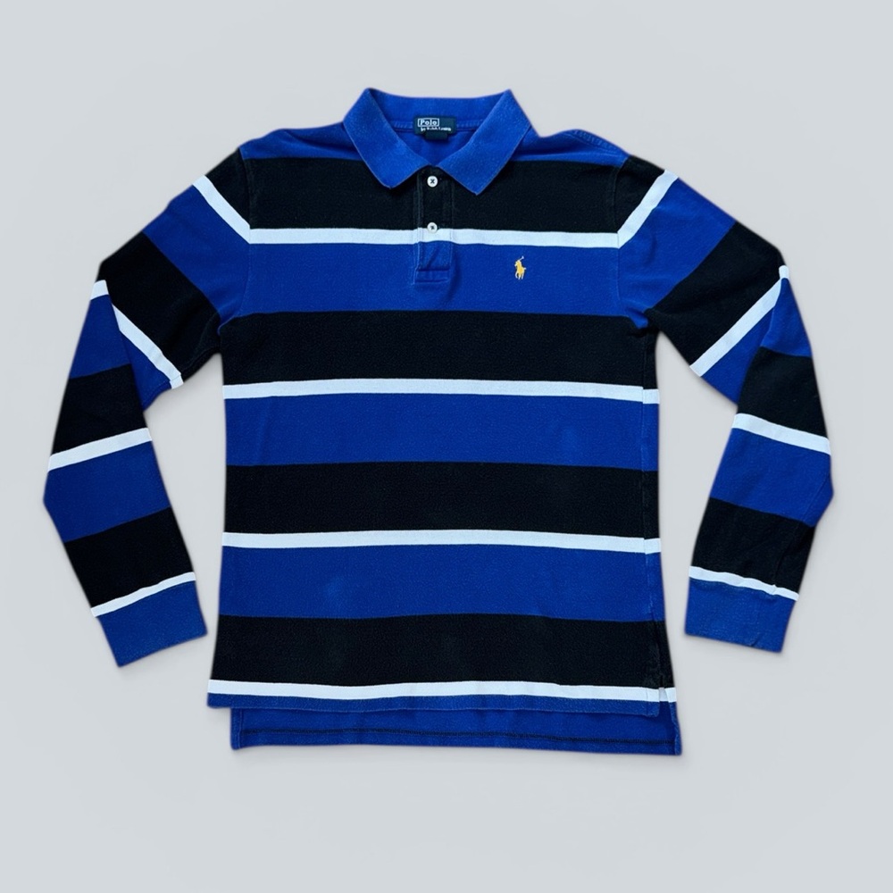 Polo Ralph Lauren Blue Striped Long Sleeve Polo - Picture 2 of 5